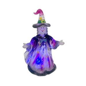 Halloween Decorative Battery Clear Light‎ Up Plastic Witch Figurine Light 9”